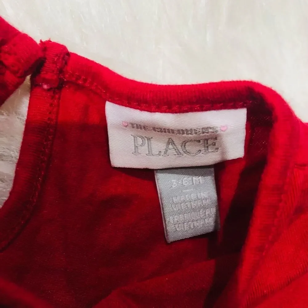 The Childrens Place Tutu Christmas‎ Holiday Dress Long Sleeve Red 3-6 Months